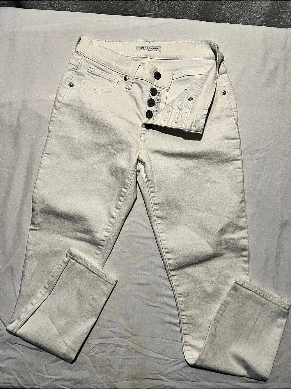 Lucky Brand Ava Mid Rise Skinny Jeans White